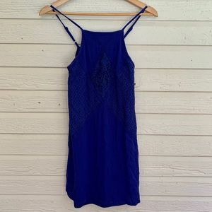 Royal blue crochet detailing dress🤩